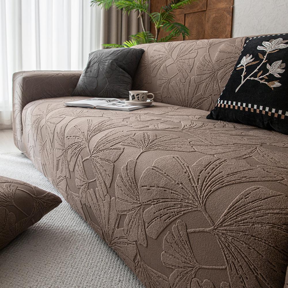 Ginkgo Anti Cat Scratch Thickened Elastic Sofa Cover All Purpose Cover  Plush Cover  New Jacquard Velvet