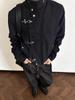 Vintage Distressed Aircraft Buckle Lapel Jacket, Unisex Spring/Autumn Retro Short Wide Workwear Style