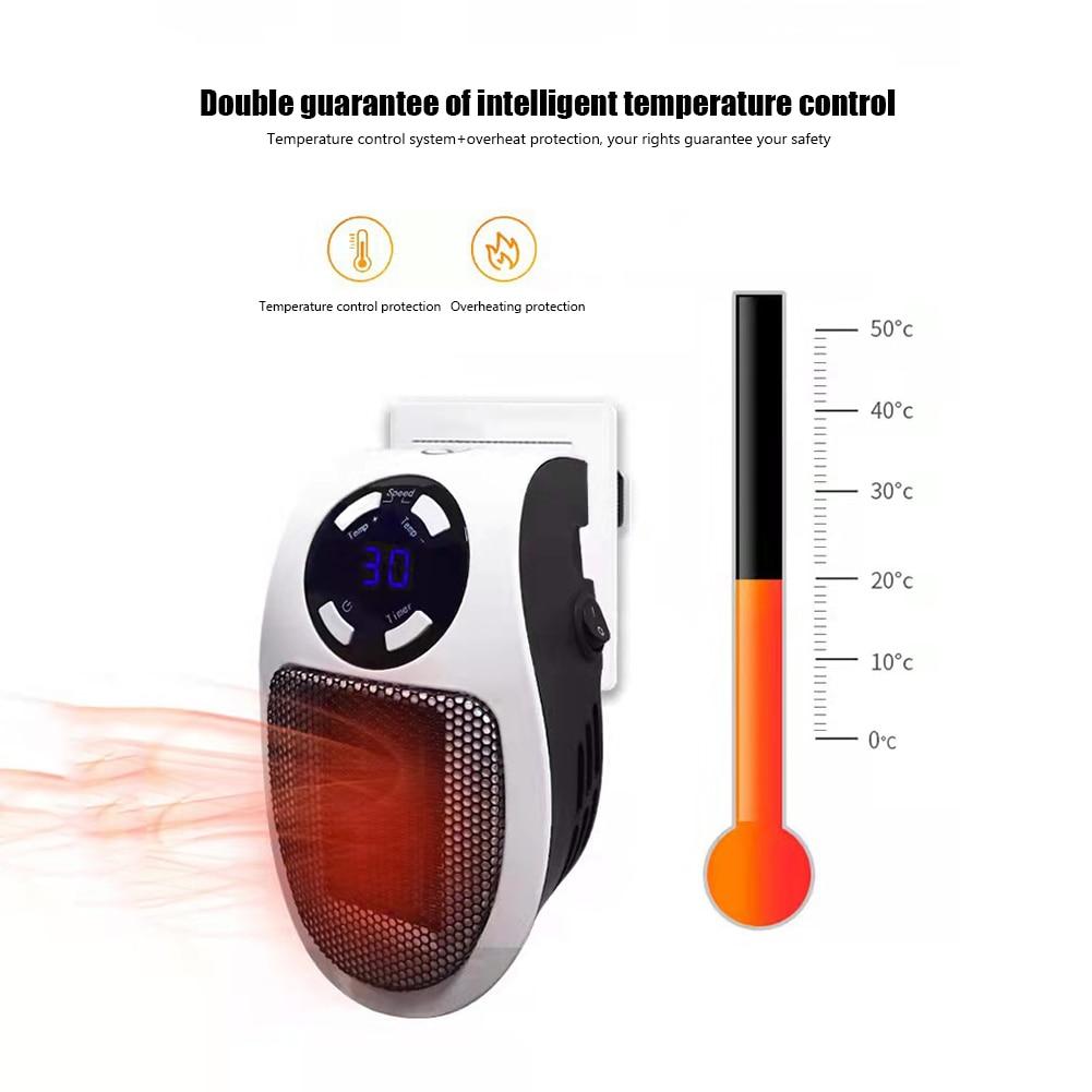 Chauffage électrique portable à brancher au mur, poêle de chauffage de pièce, mini radiateur domestique, machine de chauffage à distance, hiver 220 V 500 W