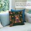 Halloween Cartoon Witch Pillow Case Short Plush Double-Sided Print Square Throw Pillow Covers Sofa Home Cushion Decor