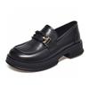 Women's Spring and Autumn New Round Head Flat-soled Small Leather Shoes Comfortable Foot Cover Cowhide Single Shoes Women's Leather Shoes