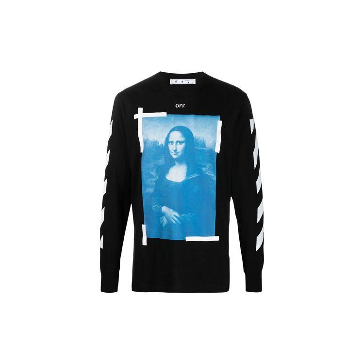 

Off-White футболка с длинными рукавами «Мона Лиза» Черные топы унисекс OMAB001R21JER0021001