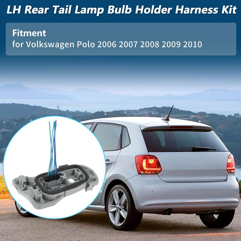 X Autohaux Rear Left Tail Light Socket Wiring for Volkswagen Polo 2006-2010 No.6QD945257A