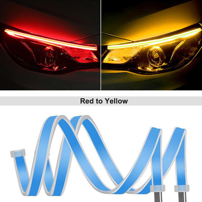 

1pair Daytime Running Lights for Car Headlight Flexible Led Strip DRL LED Strip Turn Signal White Yellow Sequential LED 30cm