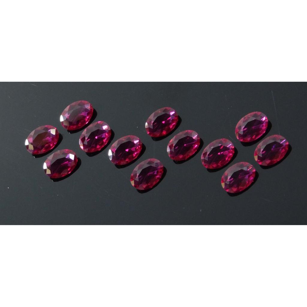 12 Pcs CERTIFIED Ruby Loose Gemstones Red Oval Shape 7x5 Mm Each Lot Az-495395