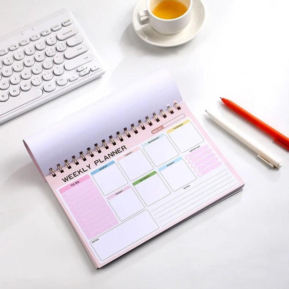 Spiral Notepad To Do List Notebook Stationery Weekly Planner Notebook Schedule Book  Desktop Note