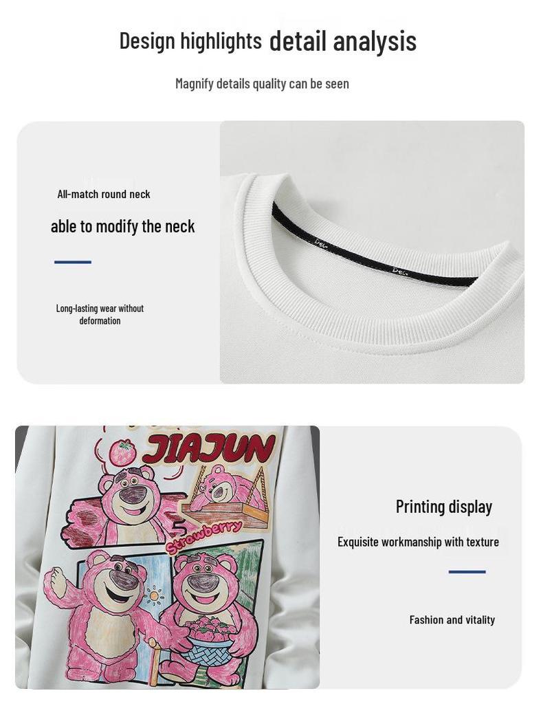 2024 Men's Plus Size Trendy Sweatshirt - Spring & Autumn Loose Fit, Oversized Style