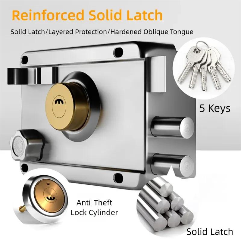 External Iron Door Lock Security Anti-Theft And Anti-picking Lock Wooden Door Compound Door Lock Multi-safety Smooth Lock