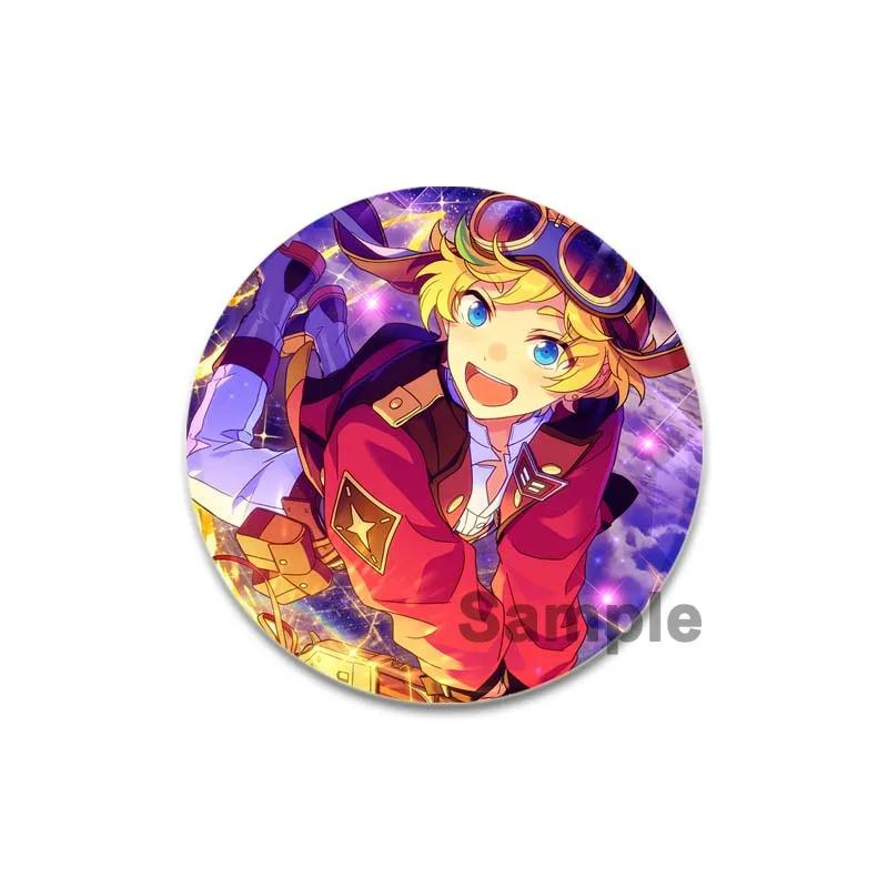 32/44/58mm Ensemble Stars Idol Brooch Round Cartoon Cosplay Badge Akehoshi Yuuki Fushimi Narukami Lapel Pins for Backpack Gift Accessory