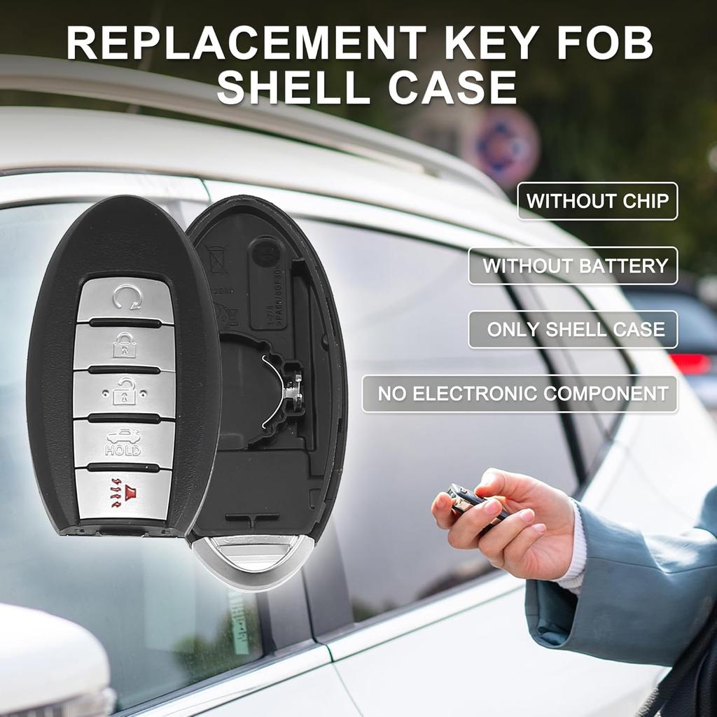 Schlüsselanhänger-Schale für Nissan Maxima 2013-2018 5 Tasten Kunststoff Ersatz | Keyless Entry Fernbedienung Schlüssel Schale 1 Stück
