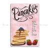 Pancakes Illustration Metal Signs Wall Mural Plates Kitchen Print Pub Plates Tin Sign Poster