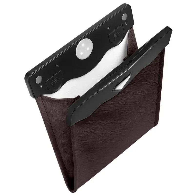 Car Trash Can Front-Row Hanging Garbage Bin Pu Leather Foldable Storage Co-Pilot Trash Bag Auto Organize Interior Accessories