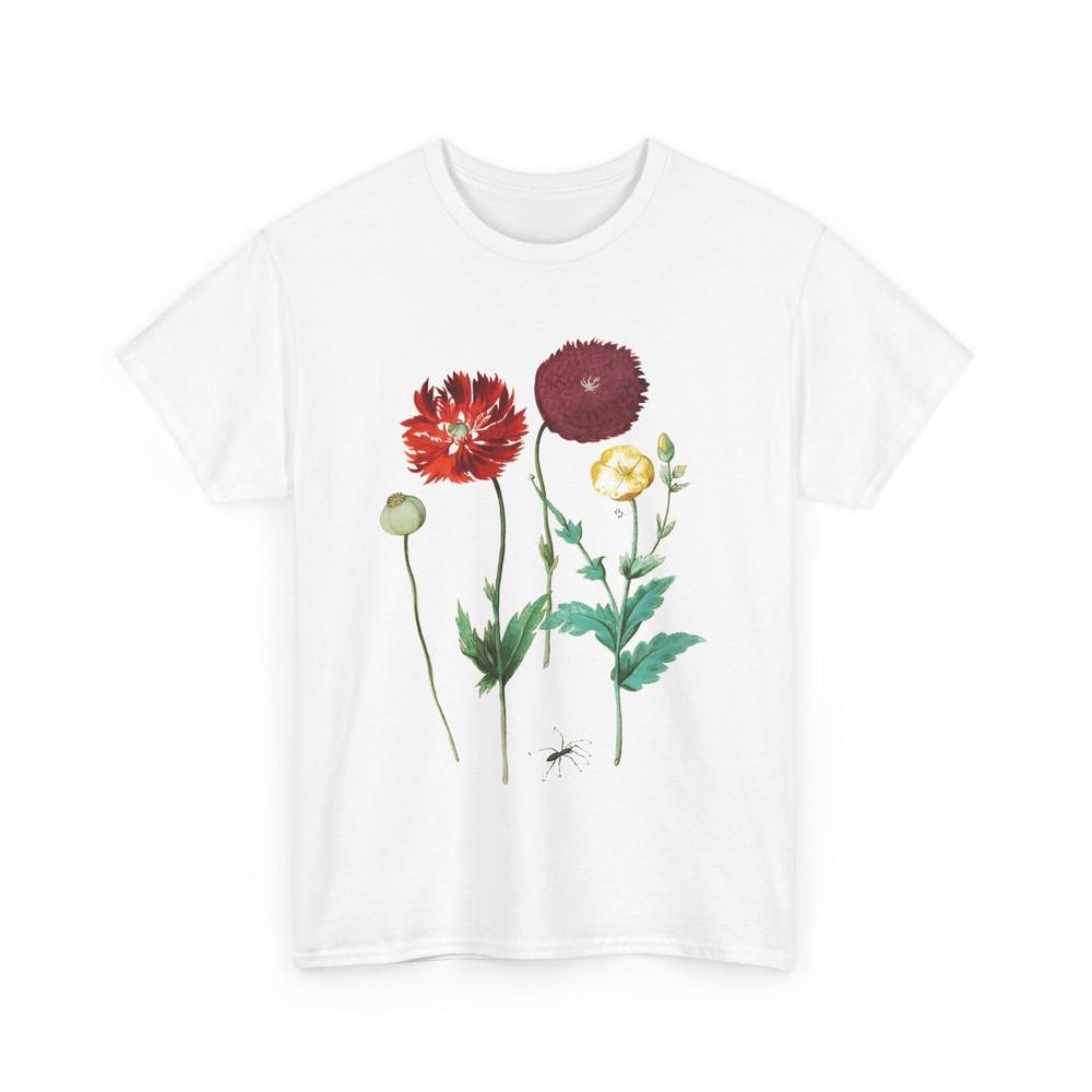 

1613 vintage poppy lithograph reproduction tshirt 3XL