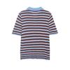 Europäischer und amerikanischer Stil, neue Damenmode, modisches vielseitiges gestreiftes Strick-Poloshirt 9874006
