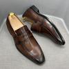 Fashion Size 7 To 12 Classic Mens Penny Loafers Genuine Cow Leather Dress Shoes Brown Handmade Slip on Italian Style Office Formal Shoes