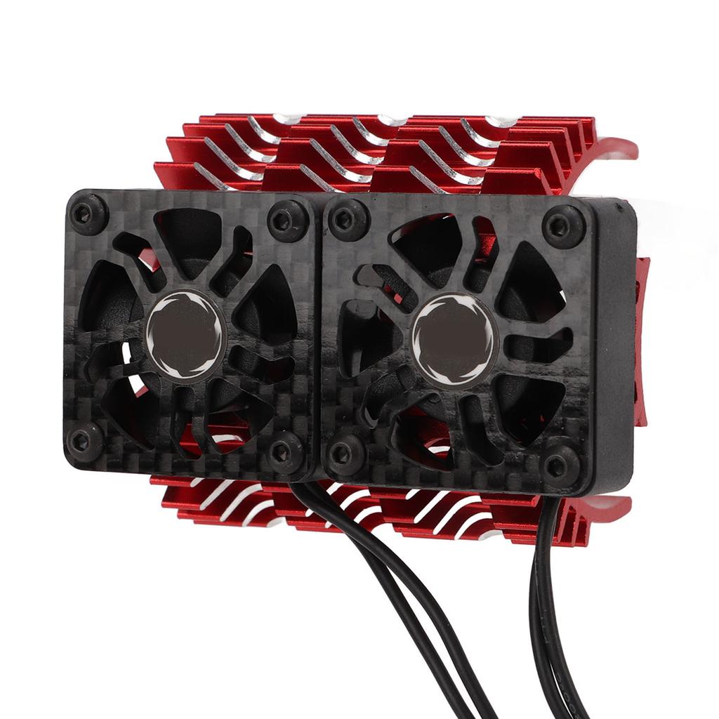 40?42mm Bürstenloser Motor Kühlventilator Doppelmotor Kühlkörper Kühler für 18 FernbedienungsautoRot