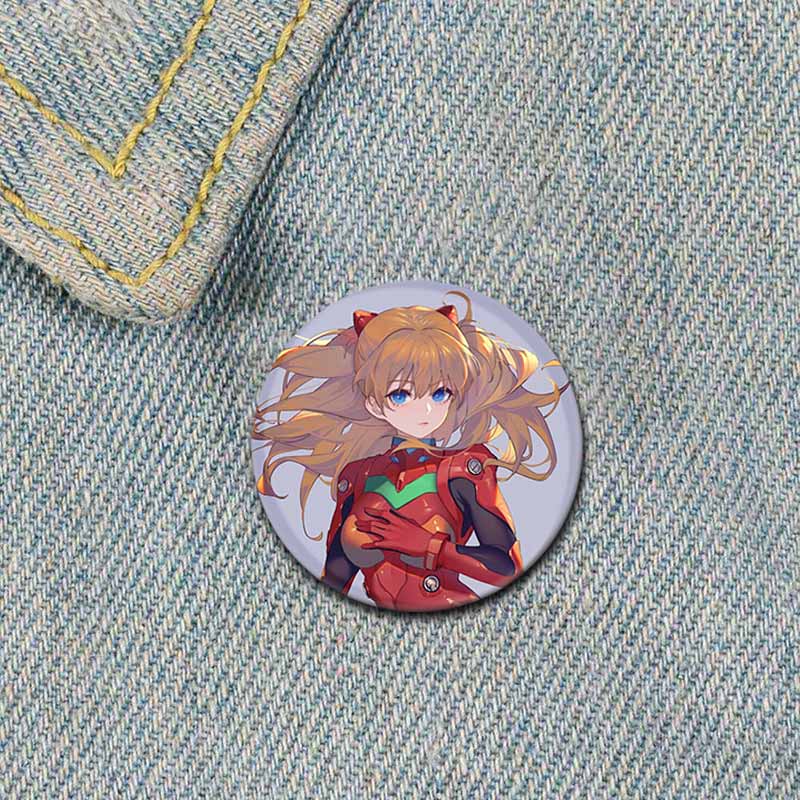 58MM Classic Anime EVA Brooch Cartoon Lapel Pins Accessories for Clothes Hat Backpack Decoration Cute 58mm Round Badges Pin Aesthetic