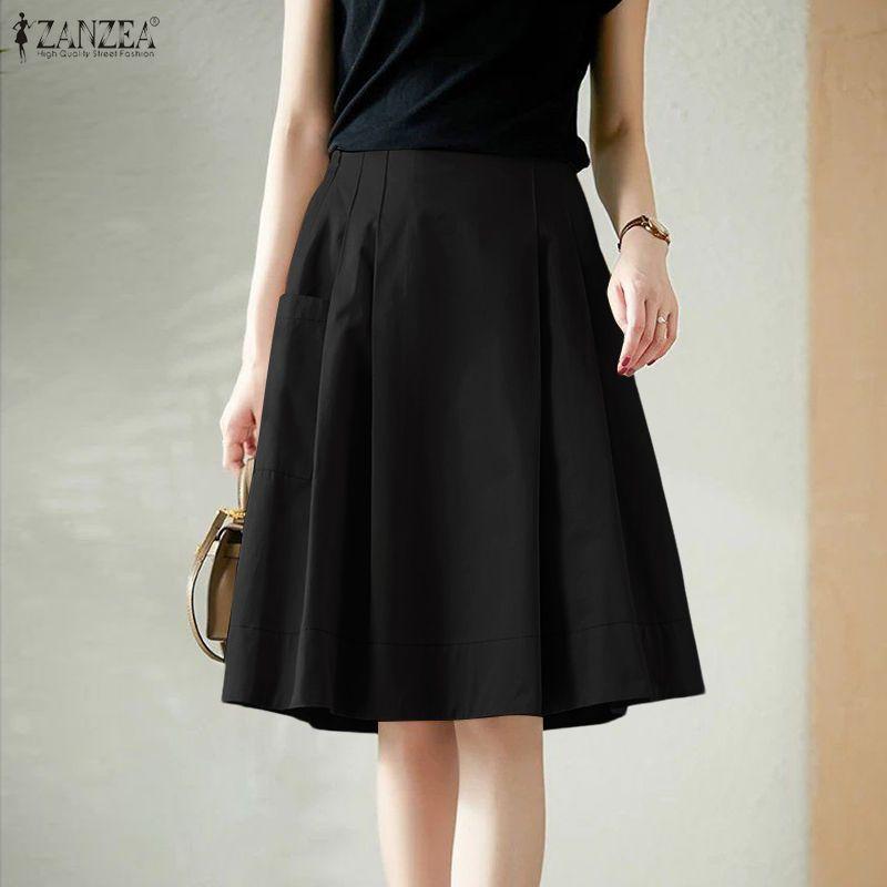 ZANZEA Dámské ležérní letní sukně s elastickým pasem