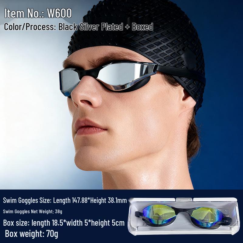 High-Definition Anti-Fog Racing Goggles - Professional Waterproof Swim Goggles for Men & Women.