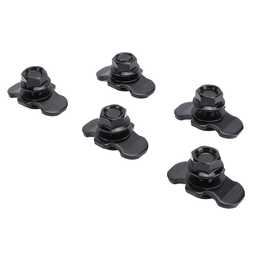 5pcs L Track Double Lug Threaded Stud Nut Fitting M10x20mm for Truck Bed Trailer Cargo Control Pickup RV ATV Black