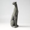 Resin Flocking Leopard Animal Sculpture Cheetah Brown Flocking Leopard Pendant Decorative Figurines Home Decoration Accessories