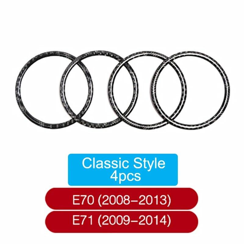 

4 шт./6 шт. углеродное волокно автомобильный дверной динамик громкоговоритель декоративная круглая накладка наклейки автоаксессуары для BMW X5 E70 X6 E71 Classic Style 4pcs