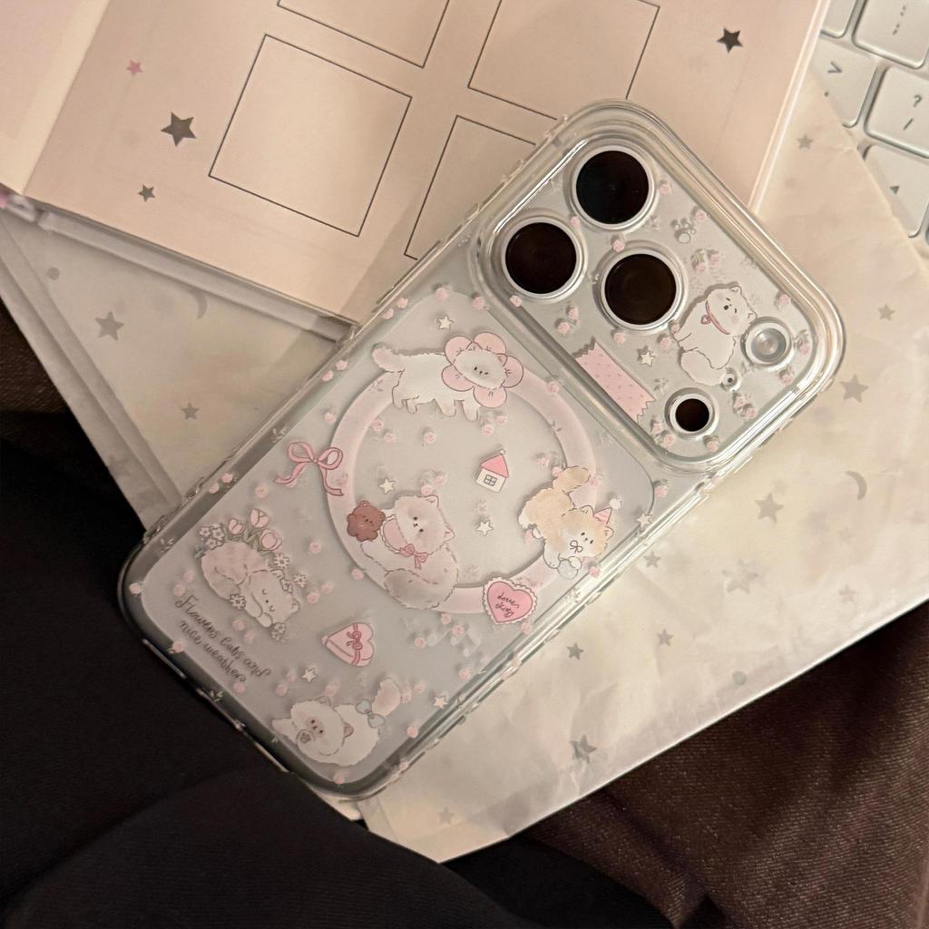 Süße Kätzchen-Herzförmige Magnetische Handyhülle für iPhone 16, iPhone 17 und iPhone 17 Pro Max