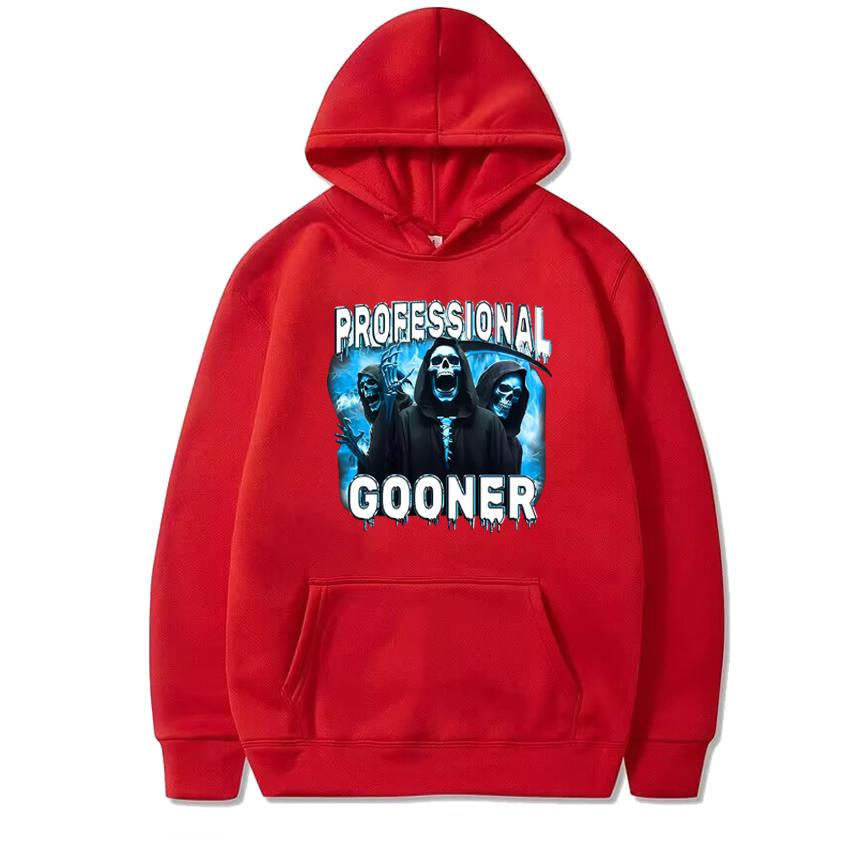 New Professional Gooner Offensive Funny Skeleton Meme Graphic Hoodie Men women harajuku humor Sweatshirt Unisex Fleece pullover