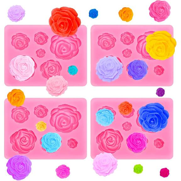 3 Pcs Strawberry Mold 3D Baking DIY Silicone Fruit Fondant Chocolate Mold for Cupcake Shortcake Cake Topper Decoration Candy Jelly Clay