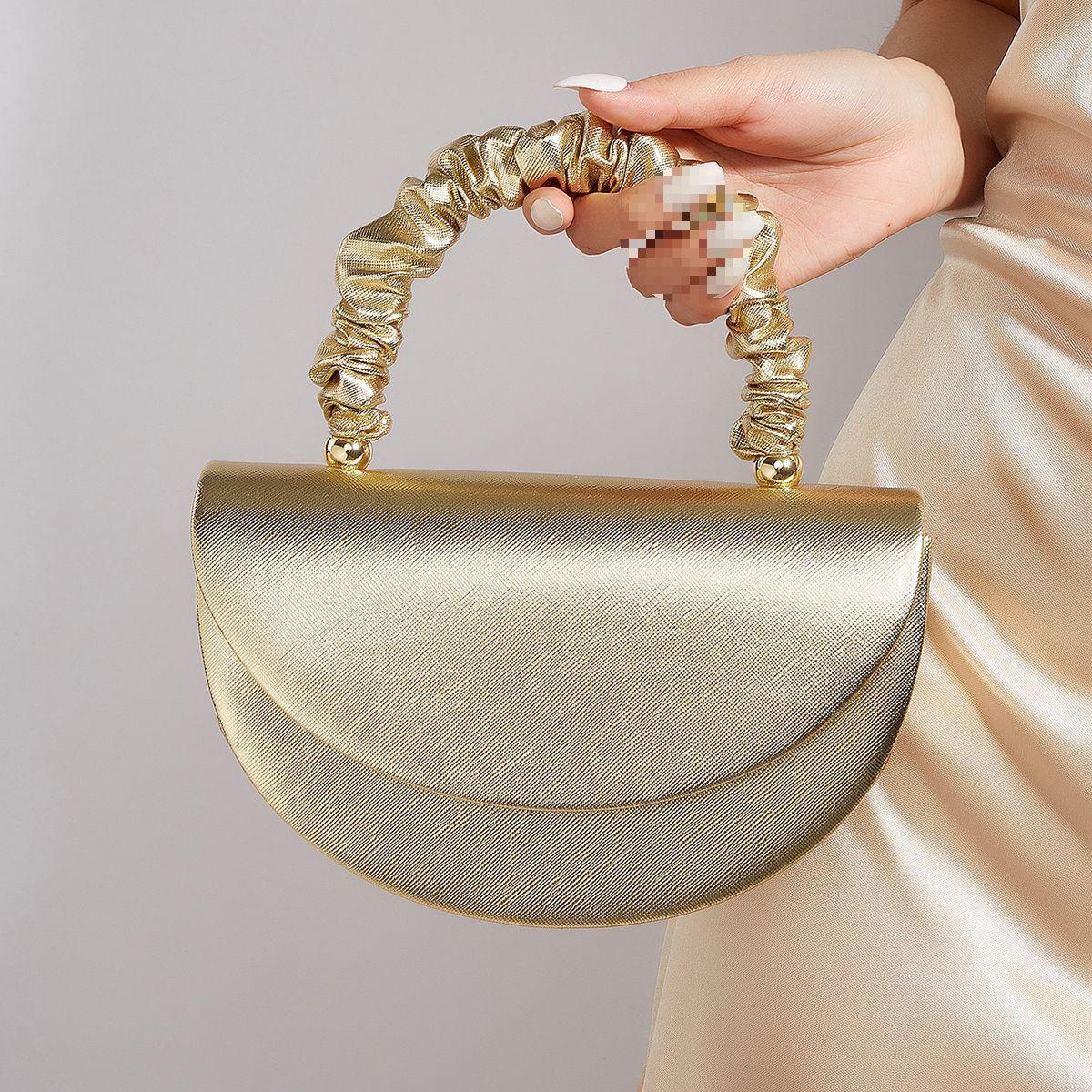 

Плиссированная роскошная женская сумка на запястье и плечо - Универсальная сумка кроссбоди для вечера и путешествий золотой