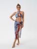 2024 Women's Sexy Slim-Fit Mesh Cover-Up Skirt Bikini Three-Piece European & American Swimwear Set