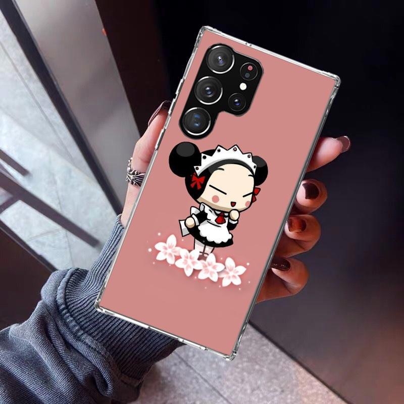 Cute Cartoon Pucca Garu Phone Case For Samsung Galaxy S23 S24 S25 Edge S26 Ultra S22 + S21 Plus S20 FE Cover Silicone Print Shel