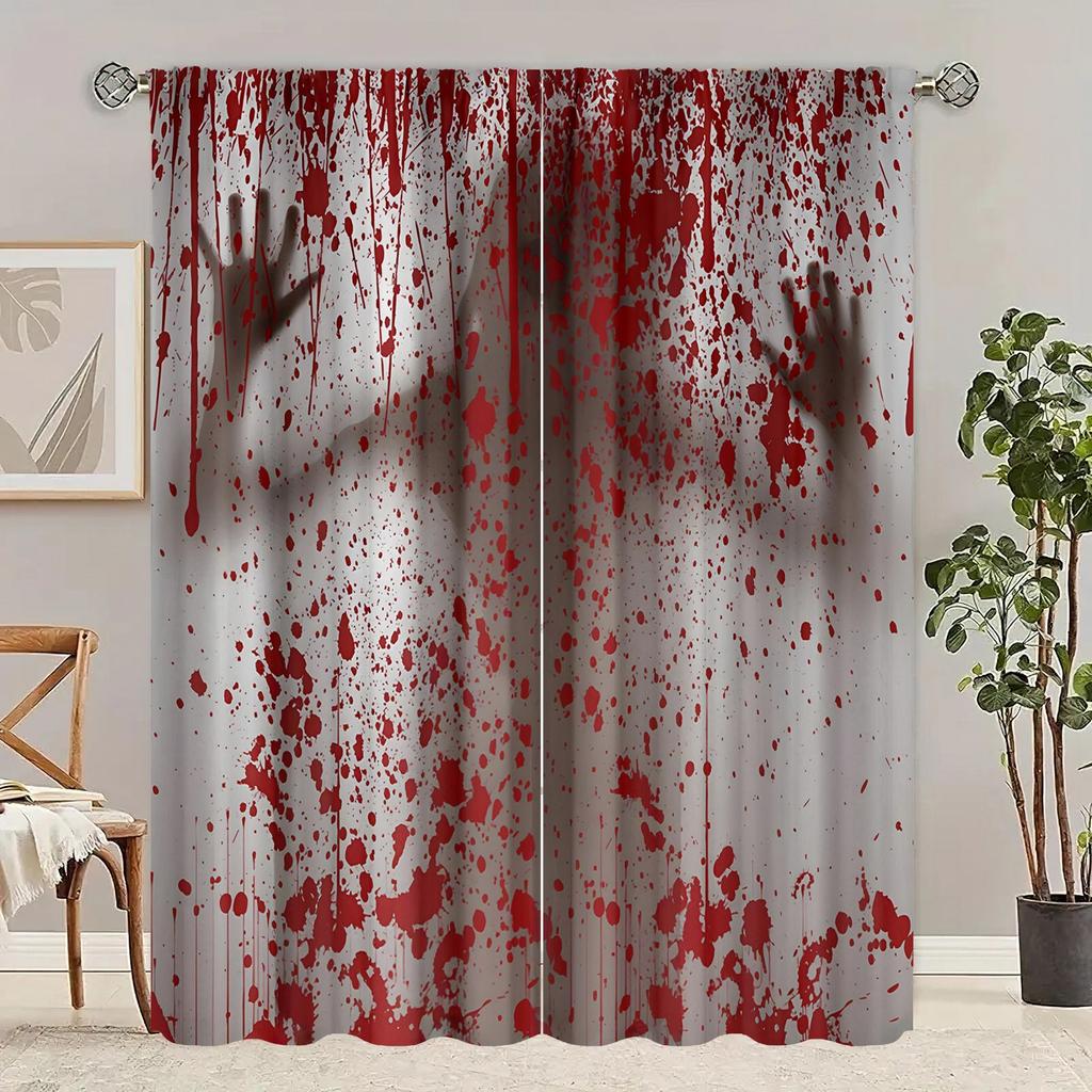 2 Pieces - Personality - Printed Curtain - Polyester Material - Suitable for Bedroom Living Room Study Room Anti-privacy Curtain