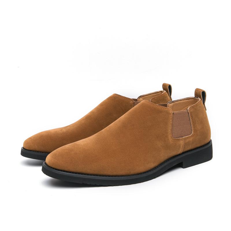 Herren Britischer Stil Nubukleder Spitzschuh Slipper Loafer - Übergröße Freizeitkleiderschuhe