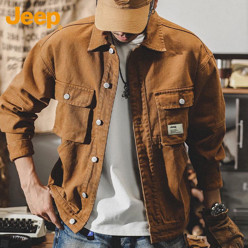 Jeep Men's Casual Cotton Lapel Jacket