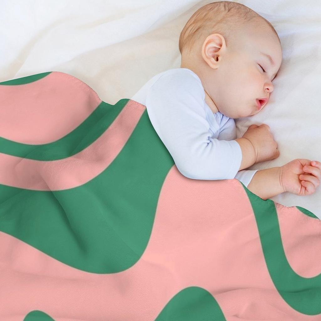 Flüssiger Wirbel Zeitgenössisches Abstraktes Muster in Rosa und Grün Tagesdecke Bettüberwurf Sofaüberwurf Strand Dünne Decken