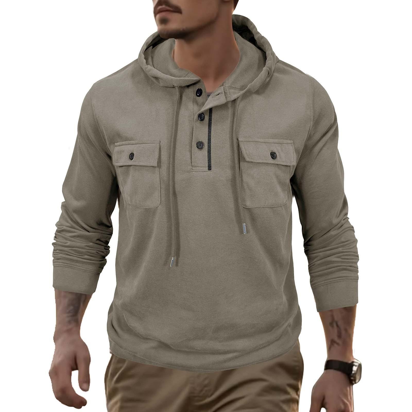 

Мужской топ с круглым вырезом, контрастными длинными рукавами, футболка, свитшот M бежевый