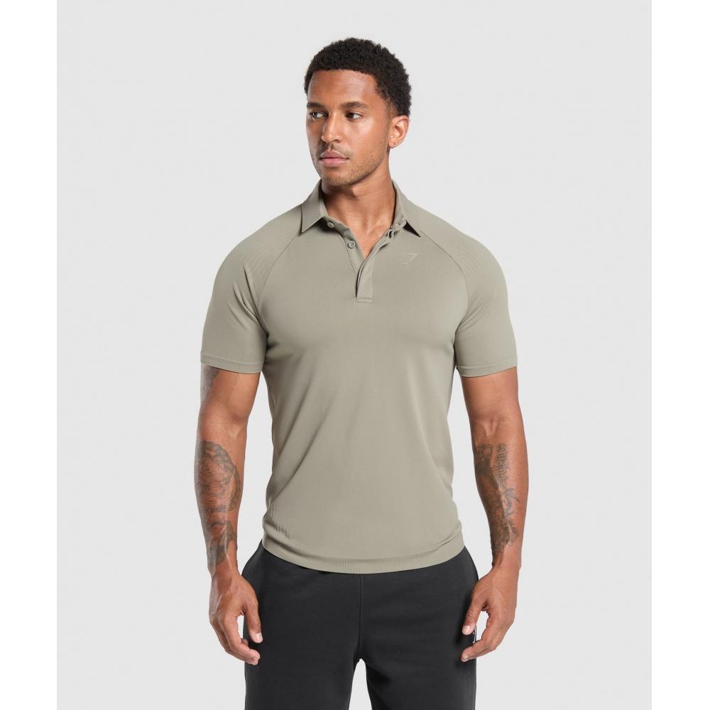 

Gymshark бесшовная рубашка поло льняная коричневая A1b1m Nbzl XS