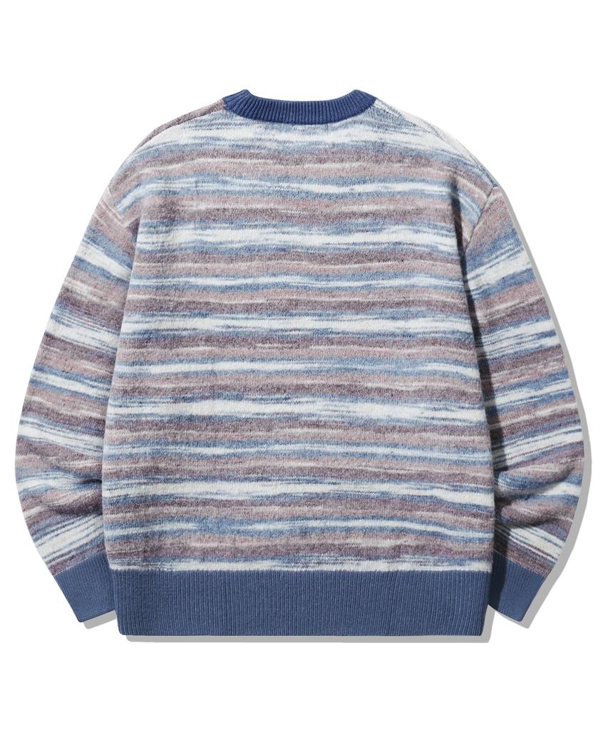 TRILLION Washable Multi-Color Gradient Crewneck Knit_Navy