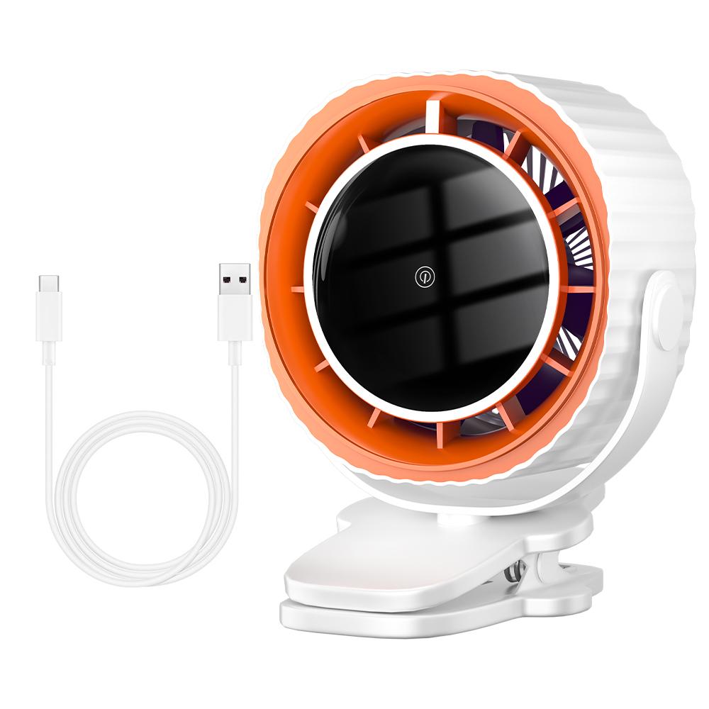 Strong Air Flow Cooling Fan Small Desktop Fan With Clip Office Fan Super Silent USB Charging Outdoor with 4-speed Strong Air Flow