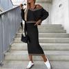 Autumn and Winter New Fashion Bat Sleeve Sweater Long Skirt Hip Suit Skirt Women's Clothing
