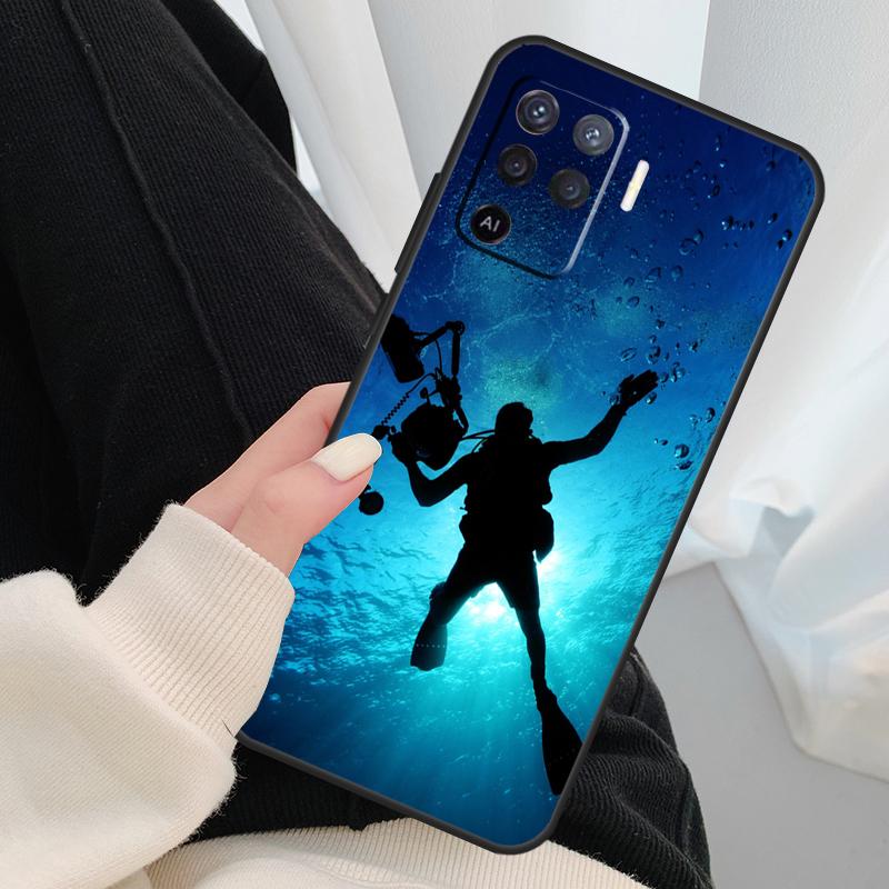Diver Underwater Diving Cave Caving Case For Oppo A40 A60 A80 A5 Pro A15 A16 A17 A57 A77 A94 A74 A54 A76 A96 A18 A38 A58 A78 A98