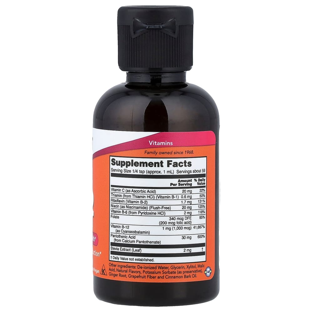 NOW Foods Liquid B-12 B-Complex, 2 Fl Oz (59 Ml)