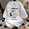 2025Summer New Fun Graffiti Short Sleeve T Casual Base Shirt Unisex Trendy Loose Couple Top