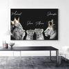 Lion Family Crown Print Canvas Painting Gallery Grade Wall Decor Posters Abstract Animal Autograph Black and White Pictures Gift