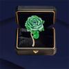 Exquisite Green Peony Flower Brooch For Women Girls Vintage Anti-Slip Pins Versatile Corsage Clothing Accessories Gifts