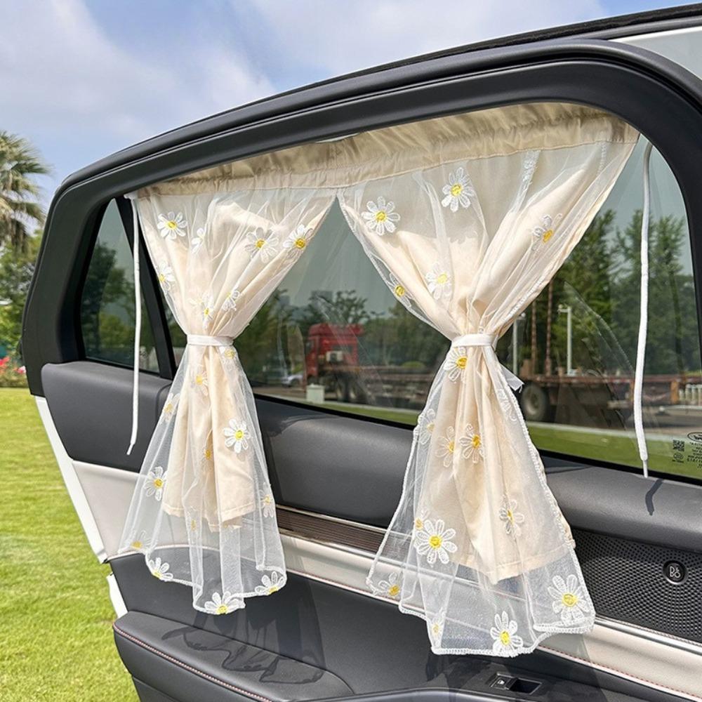 Cartoon Patterned Car Window Sun Shade Curtain For Children Baby Rear Side Window Sun Blocking Suction Auto Accessories