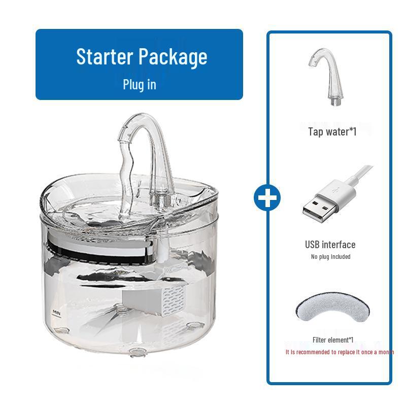 Smart Automatic Cat Drinking Fountain with Circulating Filtration and Flowing Water