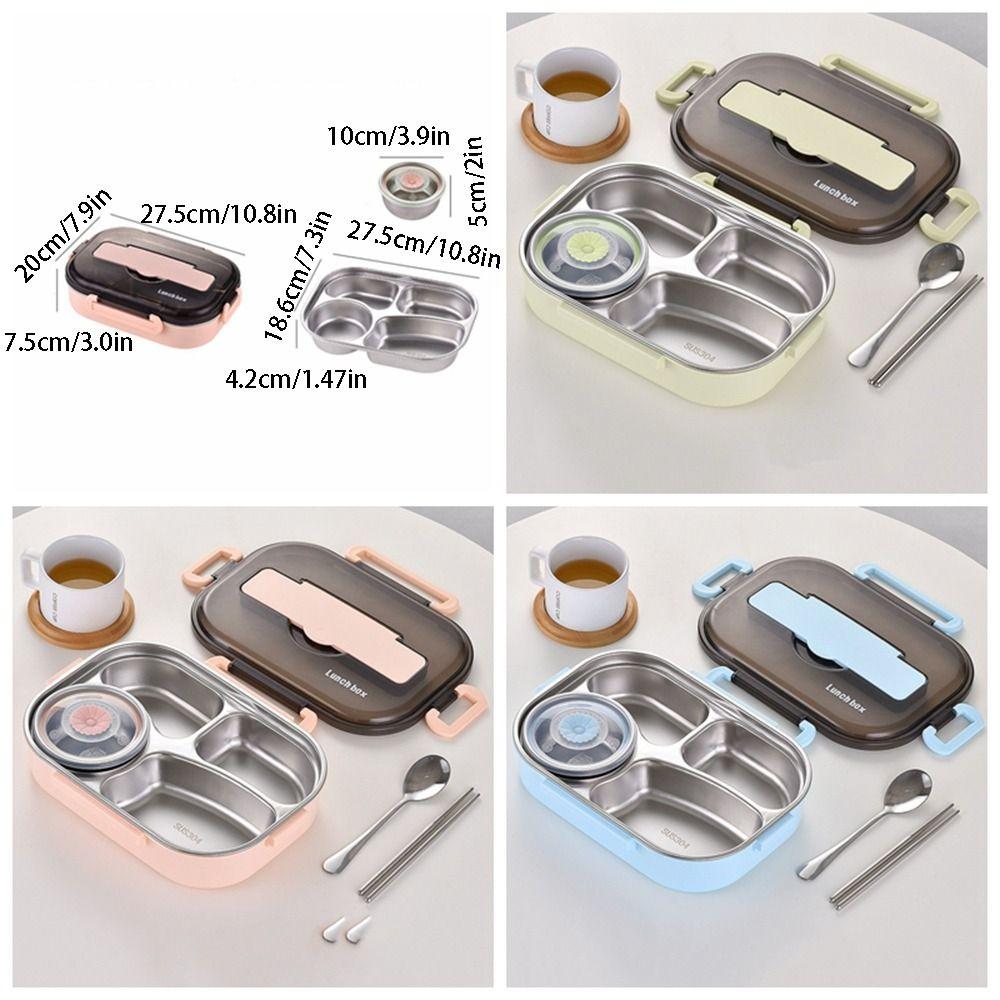 Stainless Steel Insulated Lunch Box Large Capacity Food Warmer Tableware  Office Workers