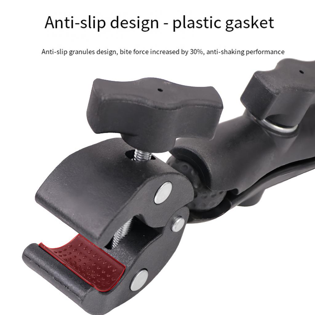 Shockproof Flexible Double Arm Bike Camera Holder for Stable Video Recording with Quick Release and Wide Compatibility